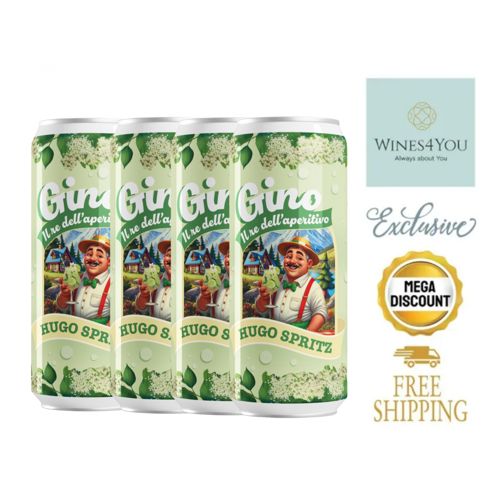 Gino Il Re dell'Aperitivo Hugo Spritz Cocktail Italy 4cans Pack Promo!